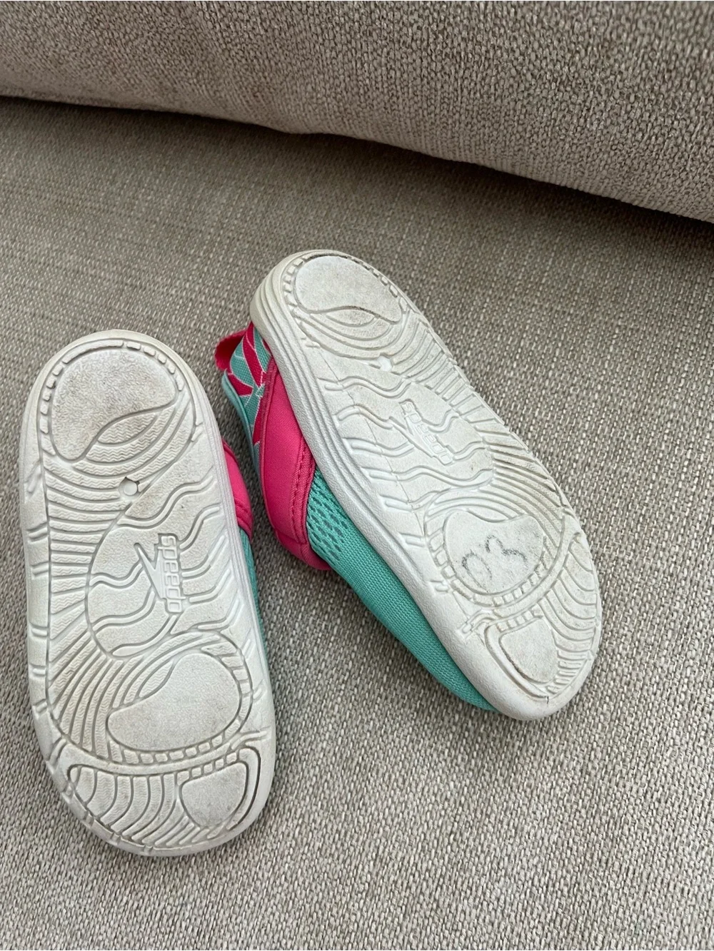 Speedo Kids Aqua and Coral Slip-On Water Shoes